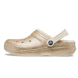 Crocs Classic Lined Glitter Clog Gold 6J